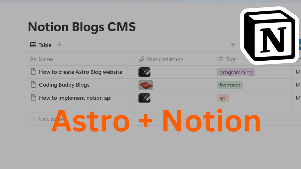 Featured image for How to use notion table as headless cms: Building a blog website using Astro