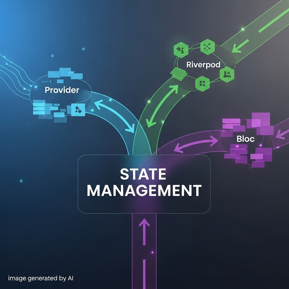 Featured image for Flutter State Management A Simple Guide to Provider Riverpod and Bloc